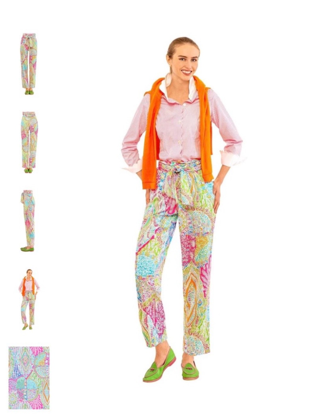 Gretchen Scott Multicolor Paisley Tie-Waist Pants